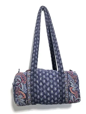 Vintage Vera Bradley Classic Navy 100 Duffle Purse Made In USA EUC • $9.99