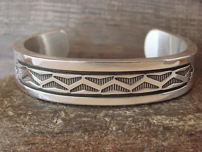 Large Men's Navajo Sterling Silver Cuff Bracelet Signed Bruce Morgan • $824.99
