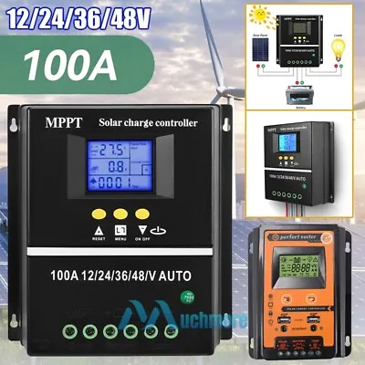 4000W Max.100A MPPT Solar PV Regulators 12V 24V 36V 48V Solar Charge Controller • $17.79