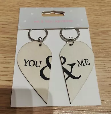 New Keyring Heart For Him/Her Split Keyring Halves You & Me • £3