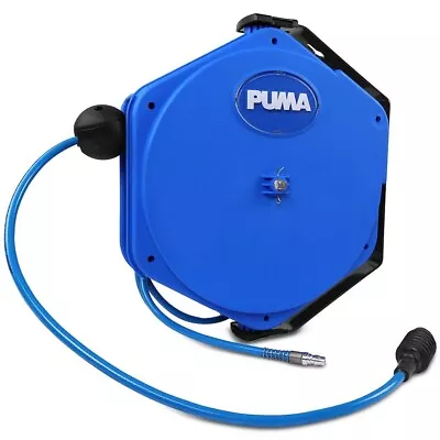 Puma Air Hose Reel Retractable Compressor 16m Garage Workshop Mountable Quick Lo • $135.95