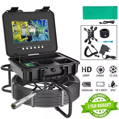 Sewer Pipe Inspection Camera With DVR Drain Industrial Endoscope 10.1  Monitor • $725.99