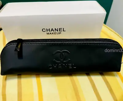 Chanel Toiletry Cosmetic Makeup Travel Pouch Clutch Pencil Bag With Box • $44.95
