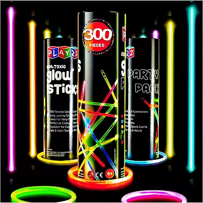 300 Ultra Bright Glow Sticks Bulk Party Pack - Halloween Glow In The Dark Party  • $23.32