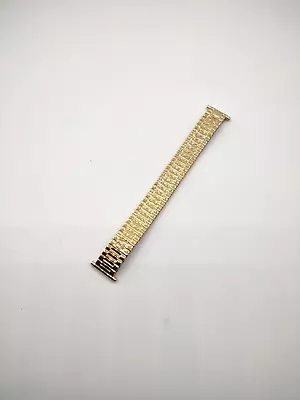 Vintage NOS Quality Men's Gold Tone Stainless Expansion Watch Band 16-20mm • $14.99