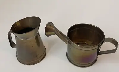 Vintage Brass Mini Watering Can (2.5 ) And Pitcher (3 ) Collector • $14