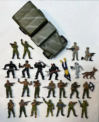 Vintage Mattel GUTS 24 Figure Lot 1986 Aikido Jungle Fighters Green Berets Jeep • $69.99
