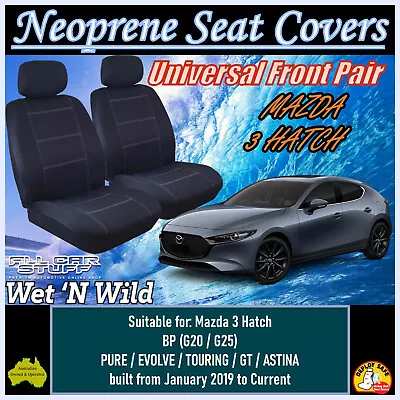 Neoprene Front Seat Covers Suitable For Mazda 3 Hatch BP From 03/2019 To Current • $89.99