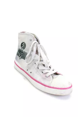 Isabel Marant Womens Canvas Round Toe Lace Up High Top Sneakers White Size 9 • $129.99