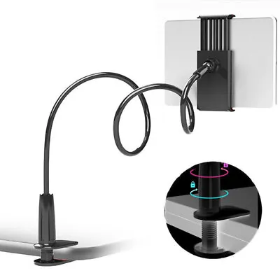 360º Gooseneck Table Holder Bed Stand Clamp Mount For IPad Tablet Flexible NEW • £8.09
