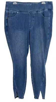 Belle Kim Gravel Flexibelle Jeans Jeggings Sz 16 Blue Pull On A455539 Women WA23 • $17.99