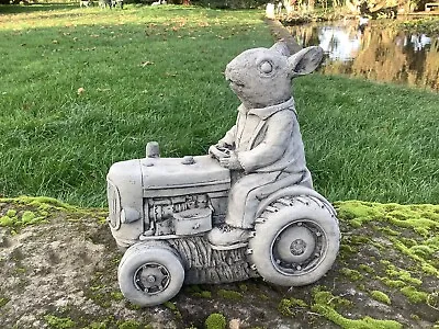 Stone Garden Rabbit On A Tractor Farm Vehicle Ornament - Wind In The Willows • £24