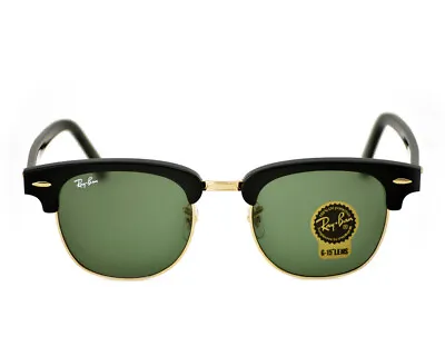 Ray-Ban Sunglasses RB3016 Clubmaster Classic Black Frame Green Lens 51mm Unisex • $66.99