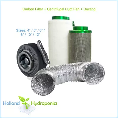 4/5/6/8/10/12  FILTAROO CARBON FILTER/DUCT FAN/DUCTING Grow Room Ventilation Kit • $75.95