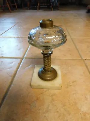 Antique Victorian Glass  Bronze And Marble Oil Lamp Base • $38