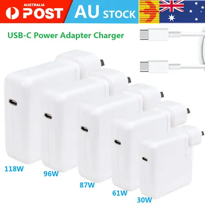 30 61W 87W 96W 118W USB-C Power Adapter Charger For Apple Macbook Air Pro Laptop • $23.74