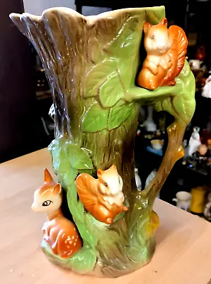 Stunning Vintage Retro Rare Fauna Withernsea Eastgate Large Forest Tree Vase/jug • £18.99