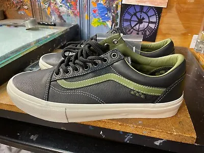 Vans Skate Old Skool Butter Leather Black Green Size US 11.5 Men New VN0A5FCBYJ7 • $89.99
