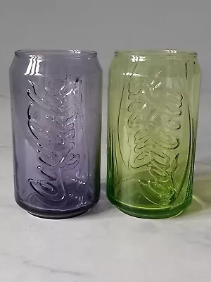 X2 Mcdonalds Coca-Cola Can Shaped Glasses Purple/Lime Green • £10