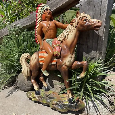 Vintage UNIVERSAL STATUARY CORP CHICAGO 1962 Native American Indian Chief Horse • $75