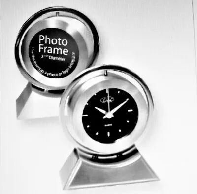 Desk Clock Rotating W/picture Frame And Engraving Plate.  PERFECT BOSS'S GIFT ! • $38