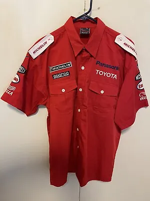 Vtg Formula 1 PANASONIC TOYOTA Racing F1 Pit Crew Team Button-up Shirt Men XL • $149