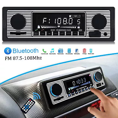  Bluetooth Car Radio Vintage MP3 Player FM USB AUX Classic Stereo Audio Receiver • $16.99