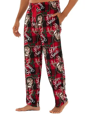 Fruit Of The Loom Deer Santa Christmas Fleece Pajama Sleep Pants Mens S-5XL • $12.50