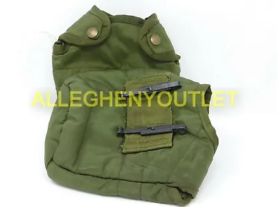 2 Military US Army 1 QT QUART CANTEEN COVER 1QT POUCH CARRIER OD W CLIPS G / VGC • $4.90