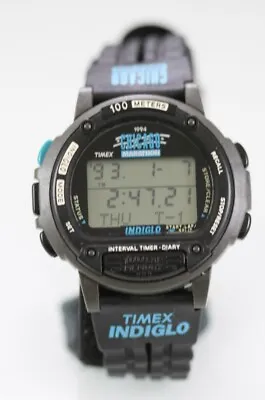 Timex Ironman Men Watch 1994 Chicago Marathon Super Rare Light Date Alarm Quartz • $221.77