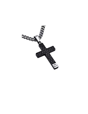 Spirit & Truth Men's Black Diamond Back Cross Necklace • $45.95