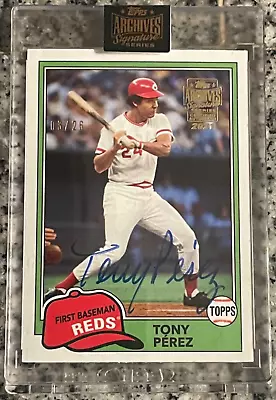Tony Perez 2021 Archives Big Red Machine Auto /26 Signature Series Autograph • $48.88