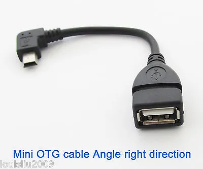 10pcs Mini Right Angle 5pin Male Plug To USB 2.O Female Mini OTG Cable Connector • $10.11