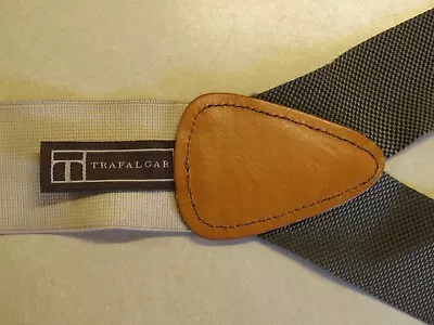 Trafalgar Dark Sage Green SUSPENDERS ~ Braces Leather Embossed Button Hole • $31.97