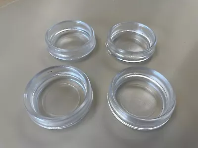 £2.85 • Buy 4x Small  Clear Styrene Rigid CASTOR CUPS Carpet/Floor Chair Furniture