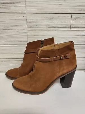 Franco Sarto Elvis Women's Brown Leather Booties Sz. 8.0 • $34.95