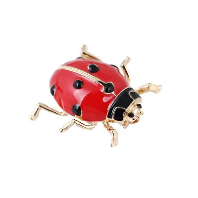 Fashion Enamel Red Ladybug Insect Brooches Beetle Pin Scarf Corsage Jewelry W02 • £1.82