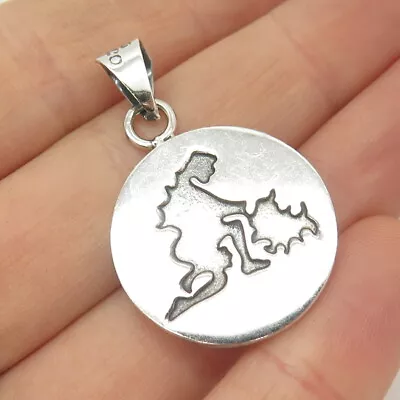 925 Sterling Silver Vintage Mexico Silhouette Design Pendant • $39.99