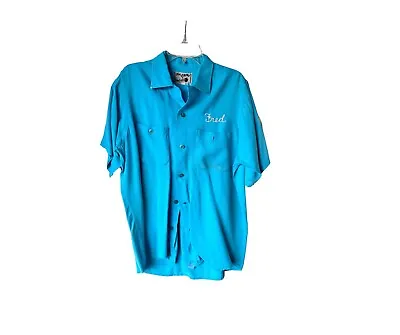 Vintage Men's Ten Strike King Louie Embroidered  Fred  Bowling Shirt Med 1960's • $74.75