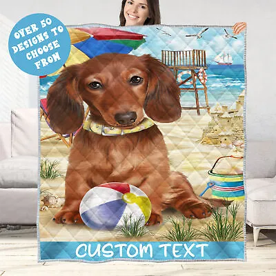 Dachshund Quilt Dog Bedding Personalized Bed Gift Many Designs NWT • $79.99