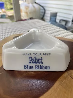 Vintage Pabst Blue Ribbon Milk Glass Ashtray • $22.76