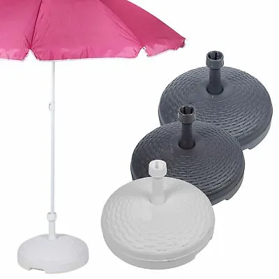 20L Rattan Garden Patio Plastic Parasol Base Beach Umbrella Stand Summer Cover • £11.99