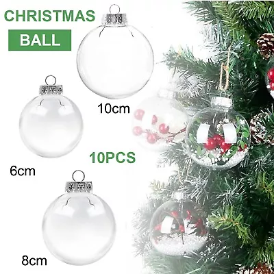 Christmas Ball Fillable Baubles Clear Ball Xmas Tree Ornament Decorative Balls • $20.99