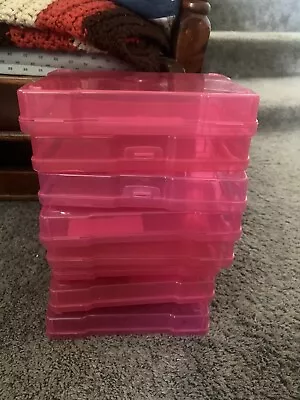 Transparent Pink 4  X 6  Photo Storage Boxes - Photo Organizer Cases Set Of 8 • $17.99