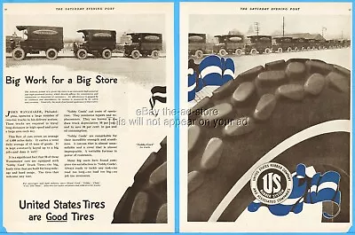 1919 US Rubber Co Ad John Wanamaker Delivery Truck Tires Photo Philadelphia PA • $13.49