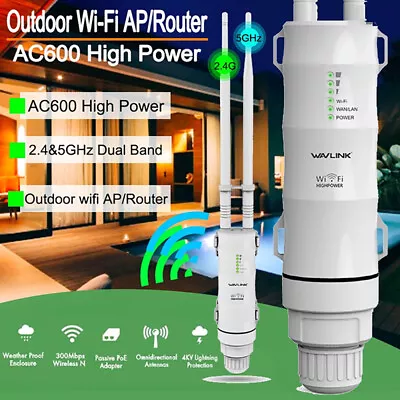 $79.99 • Buy Wavlink 600Mbps High Power Outdoor Weatherproof WIFI Repeater Extender Router AP