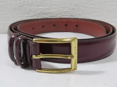 Boyd's Burgundy Leather Belt Mens 48 Brass Buckle • $18.95