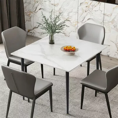 High-end Marble Dinner Table Breakfast Desk With Tapered Legs Kitchen Furniture • $159.93