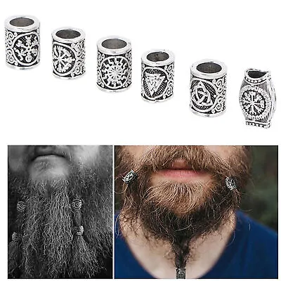 6 Pieces Viking Beard Beads Jewelry Antique Norse Hair Tube Beads Dreadlocks US • $6.82