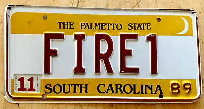 South Carolina Vanity License Plate   Fire 1   Fireman Fire Truck Fighter Iaff • $69.99